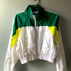 80s Style Cropped Athletic Bomber Jacket